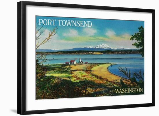 Port Townsend, Washington - Mt. Baker View-Lantern Press-Framed Art Print