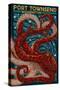 Port Townsend, Washington - Octopus Mosaic-Lantern Press-Stretched Canvas
