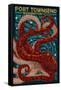 Port Townsend, Washington - Octopus Mosaic-Lantern Press-Framed Stretched Canvas