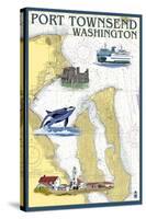 Port Townsend, Washington - Port Townsend Nautical Chart-Lantern Press-Stretched Canvas
