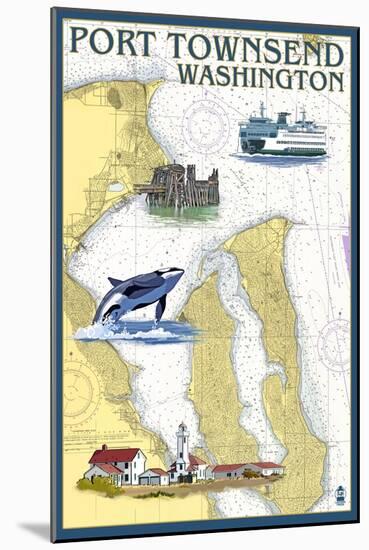 Port Townsend, Washington - Port Townsend Nautical Chart-Lantern Press-Mounted Art Print