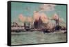 Port Traffic on the River Mersey-Charles Dixon-Framed Stretched Canvas