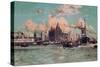 Port Traffic on the River Mersey-Charles Dixon-Stretched Canvas