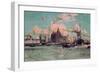 Port Traffic on the River Mersey-Charles Dixon-Framed Art Print