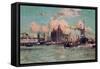 Port Traffic on the River Mersey-Charles Dixon-Framed Stretched Canvas