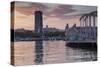 Port Vell at sunset, Barcelona, Catalonia, Spain, Europe-Frank Fell-Stretched Canvas