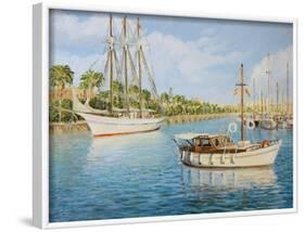 Port Vell In Barcelona-kirilstanchev-Framed Art Print