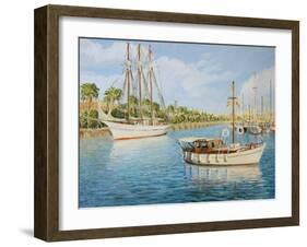 Port Vell In Barcelona-kirilstanchev-Framed Art Print