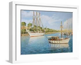 Port Vell In Barcelona-kirilstanchev-Framed Art Print