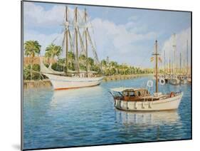 Port Vell In Barcelona-kirilstanchev-Mounted Art Print