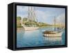 Port Vell In Barcelona-kirilstanchev-Framed Stretched Canvas