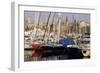 Port Vell (Old Port) and Old City Behind, Barcelona, Catalonia, Spain-Charles Bowman-Framed Photographic Print