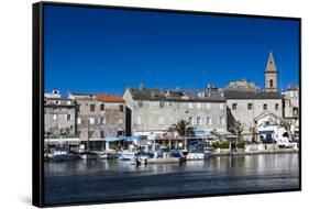 Port View of St-Florent, Le Nebbio, Corsica, France-Walter Bibikow-Framed Stretched Canvas