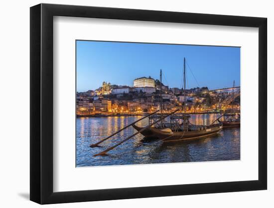 Port Wine Boats on Douro River, Oporto, Portugal-Jim Engelbrecht-Framed Photographic Print