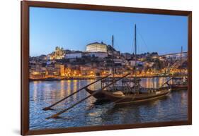 Port Wine Boats on Douro River, Oporto, Portugal-Jim Engelbrecht-Framed Photographic Print