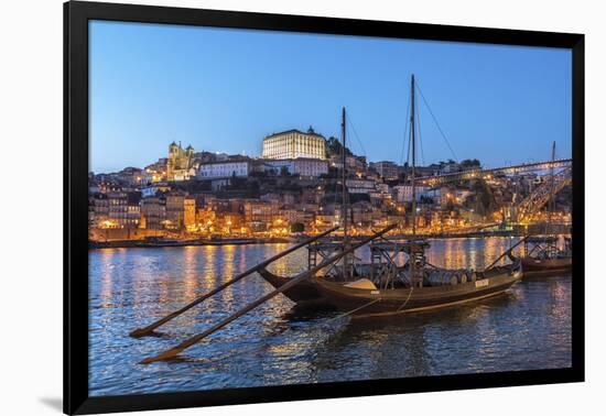 Port Wine Boats on Douro River, Oporto, Portugal-Jim Engelbrecht-Framed Photographic Print