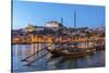 Port Wine Boats on Douro River, Oporto, Portugal-Jim Engelbrecht-Stretched Canvas