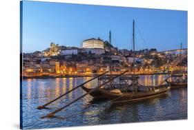 Port Wine Boats on Douro River, Oporto, Portugal-Jim Engelbrecht-Stretched Canvas