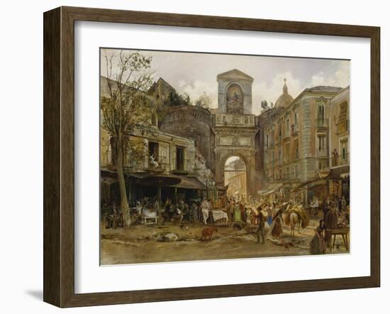 Porta Capuana, Naples. Ca. 1868-Rudolf von Alt-Framed Giclee Print