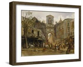 Porta Capuana, Naples. Ca. 1868-Rudolf von Alt-Framed Giclee Print