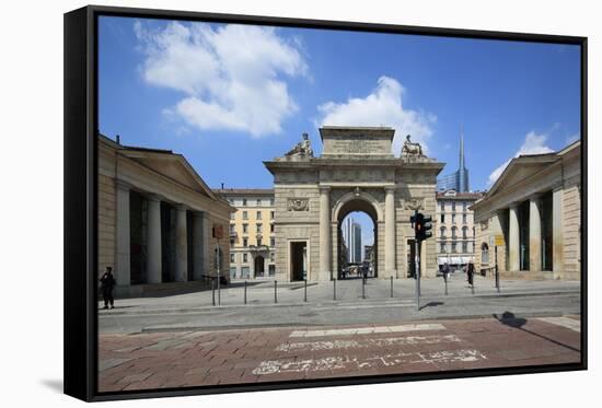 Porta Garibaldi, Milan, Lombardy, Italy, Europe-Vincenzo Lombardo-Framed Stretched Canvas