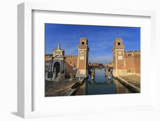 Porta Magna and Arsenale entrance (naval shipyard), in winter afternoon sun, Castello, Venice, UNES-Eleanor Scriven-Framed Photographic Print