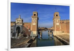 Porta Magna and Arsenale entrance (naval shipyard), in winter afternoon sun, Castello, Venice, UNES-Eleanor Scriven-Framed Photographic Print