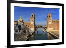 Porta Magna and Arsenale entrance (naval shipyard), in winter afternoon sun, Castello, Venice, UNES-Eleanor Scriven-Framed Photographic Print