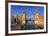 Porta Magna and Arsenale entrance (naval shipyard), in winter afternoon sun, Castello, Venice, UNES-Eleanor Scriven-Framed Photographic Print