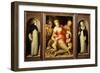 Portable Altar with the Madonna and Child with Saints Dominic and Catherine of Siena-Giovanni Battista Naldini-Framed Giclee Print