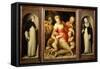 Portable Altar with the Madonna and Child with Saints Dominic and Catherine of Siena-Giovanni Battista Naldini-Framed Stretched Canvas