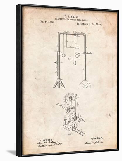 Portable Gymnastic Bars 1890 Patent-Cole Borders-Framed Art Print