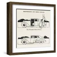 Portable Petrol Pump-William Heath Robinson-Framed Art Print