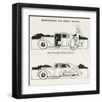 Portable Petrol Pump-William Heath Robinson-Framed Art Print