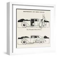 Portable Petrol Pump-William Heath Robinson-Framed Art Print