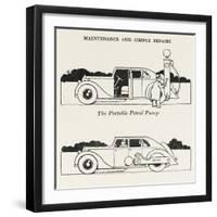 Portable Petrol Pump-William Heath Robinson-Framed Art Print