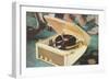 Portable Record Player-null-Framed Art Print