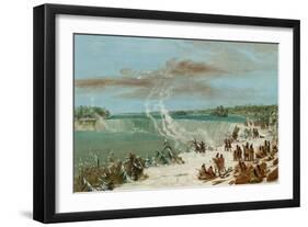 Portage around the Falls of Niagara at Table Rock, 1847- 48-George Catlin-Framed Giclee Print