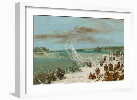 Portage around the Falls of Niagara at Table Rock, 1847- 48-George Catlin-Framed Giclee Print