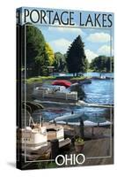 Portage Lakes, Ohio - Dock and Lake Scene-Lantern Press-Stretched Canvas