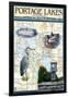 Portage Lakes, Ohio - Nautical Chart-Lantern Press-Framed Art Print