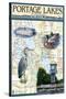 Portage Lakes, Ohio - Nautical Chart-Lantern Press-Stretched Canvas