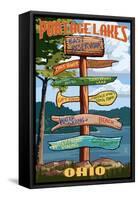 Portage Lakes, Ohio - Sign Destinations-Lantern Press-Framed Stretched Canvas