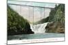 Portage, New York - Letchworth Park, View of Upper Falls and the Bridge-Lantern Press-Mounted Art Print