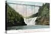 Portage, New York - Letchworth Park, View of Upper Falls and the Bridge-Lantern Press-Stretched Canvas