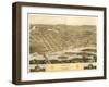 Portage, Wisconsin - Panoramic Map-Lantern Press-Framed Art Print