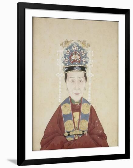 Portait de la dame Zhu, épouse de Lui Wenyao-null-Framed Giclee Print