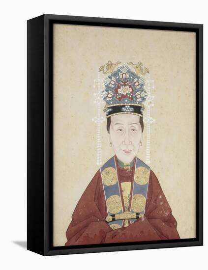 Portait de la dame Zhu, épouse de Lui Wenyao-null-Framed Stretched Canvas