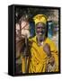 Portait of a Holy Man on Pilgrimage in Gonder, Gonder, Ethiopia, Africa-Gavin Hellier-Framed Stretched Canvas