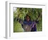 Portait of Local Girl Carrying a Large Bundle of Wheat and Yellow Meskel Flowers, Ethiopia-Gavin Hellier-Framed Photographic Print